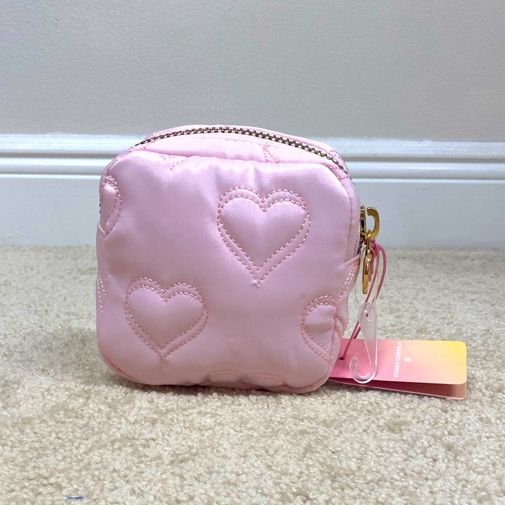 NWT Stoney Clover Lane x Target Quilted Hearts Pink Mini Square Pouch